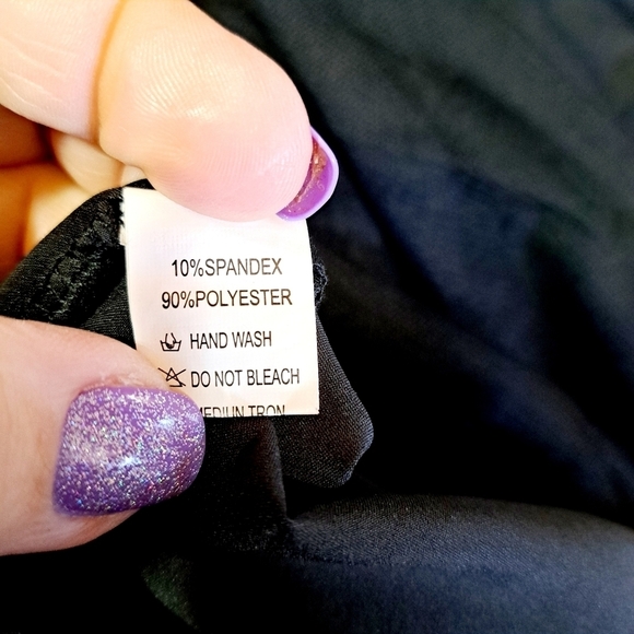 Black Full Length Deep‎ V Neckline Lux Chiffon Formal Dress Size Small - Picture 10 of 14